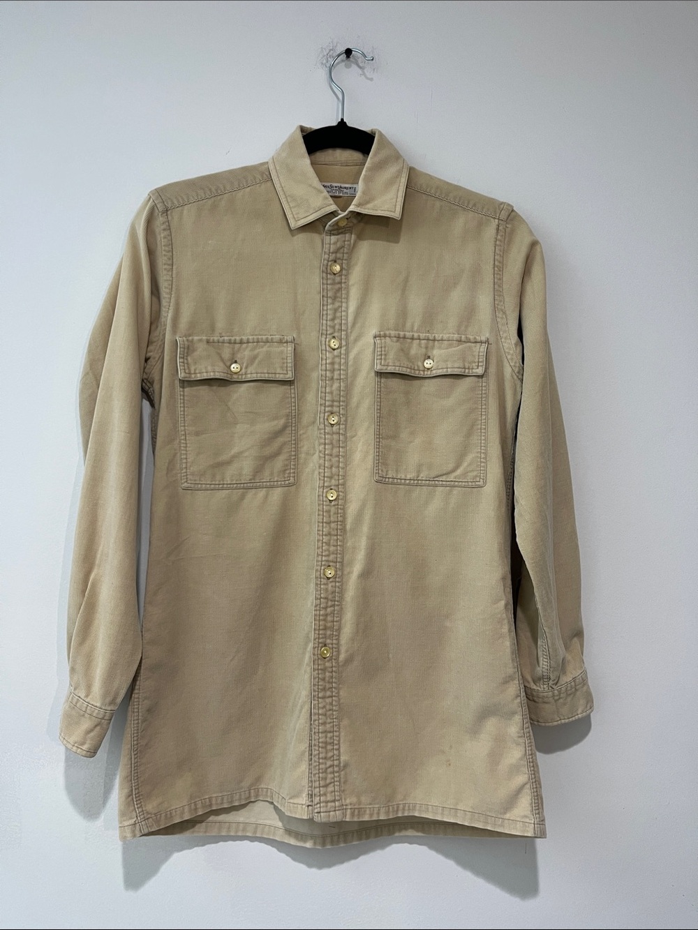 Yves Saint Laurent Beige Shirt Jacket with Chest Flap Pockets